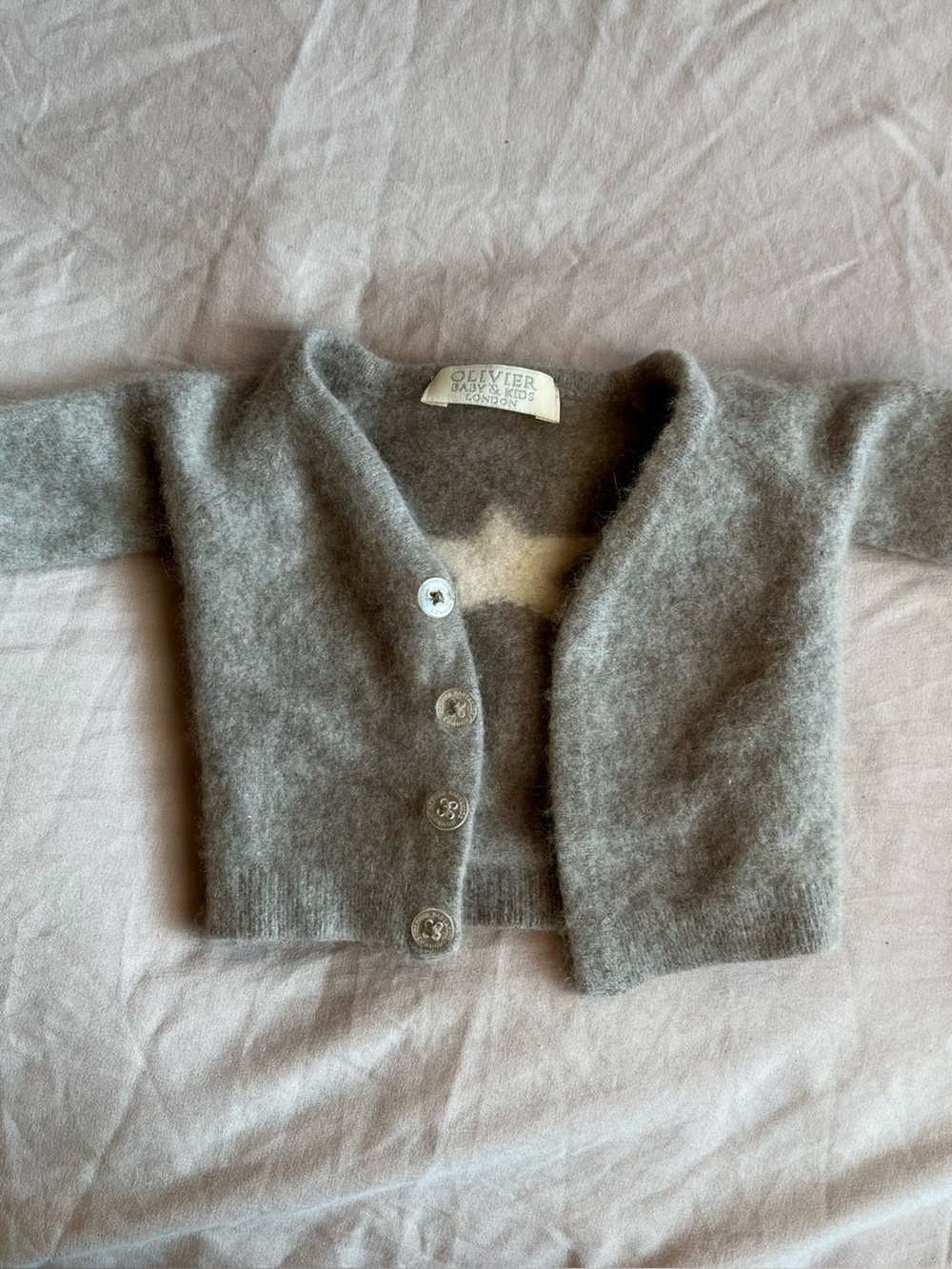 Olivier Baby & Kids 100% Cashmere Star Cardigan 0-3M Gray